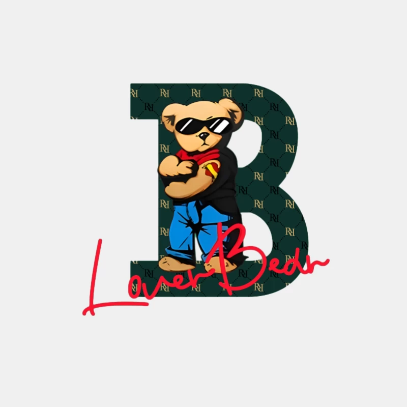 Lässiger Bären-Style mit Buchstabe B Herren Tanktops