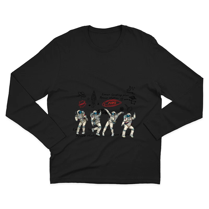 Tanzende Astronauten auf dem Mars Herren Langarm T-Shirt