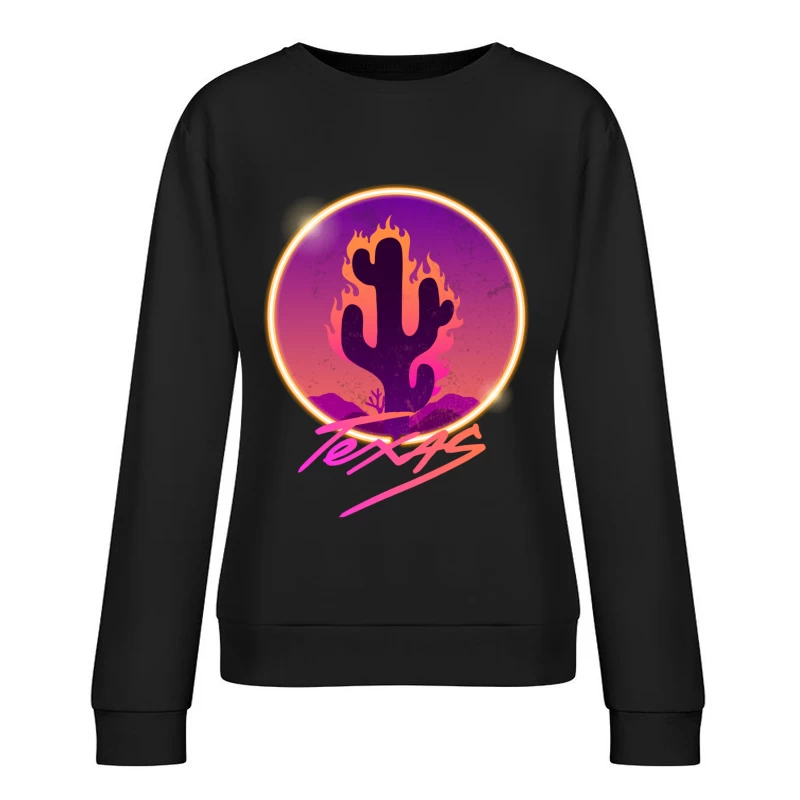 Cactus en feu au crépuscule Femme Sweat-shirt à enfiler