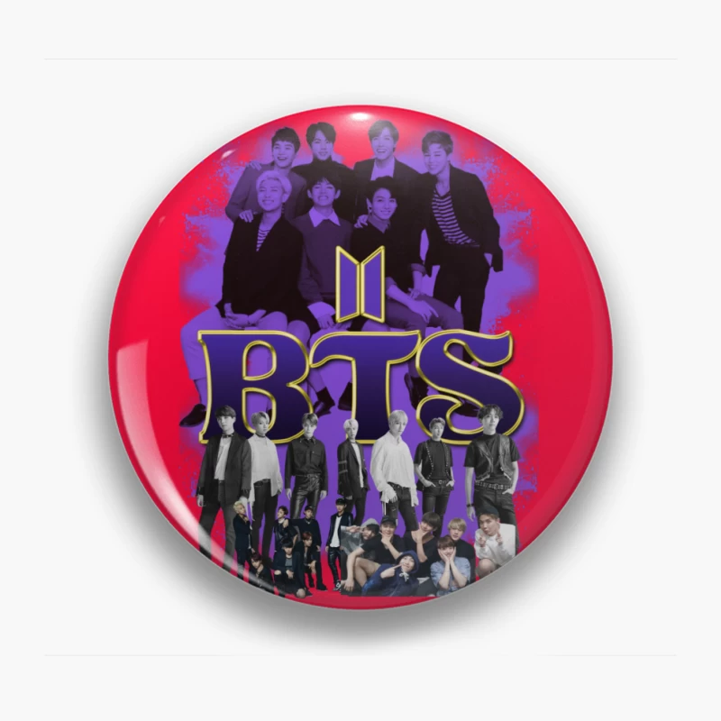 BTS - Iconic K-Pop Boy Band Compilation Pin