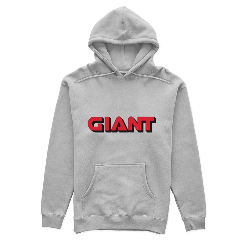 Giant Red and Black Brand Logo Typography Female Pullover Hoodie