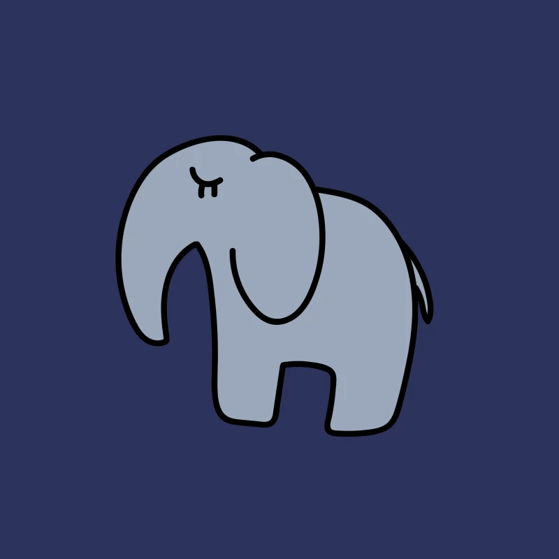 Éléphant dessiné, minimaliste, illustration simple Femme T-Shirt