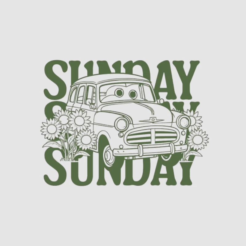 Sonntag Autofahrt mit Sonnenblumen Herren Pullover Hoodie