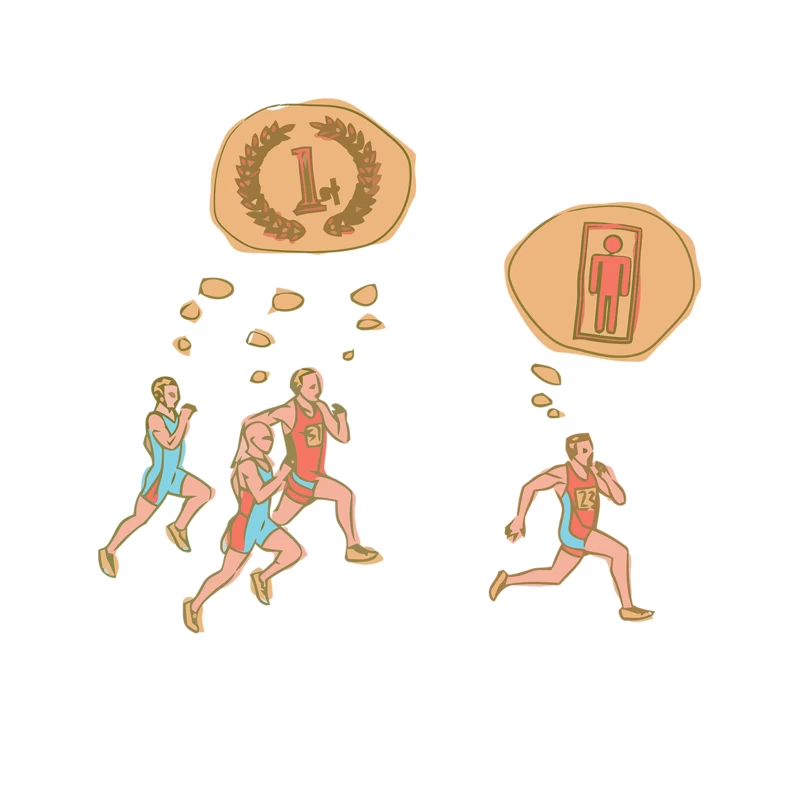 Runners Competing in Race with Goal Visualizations Tapestry