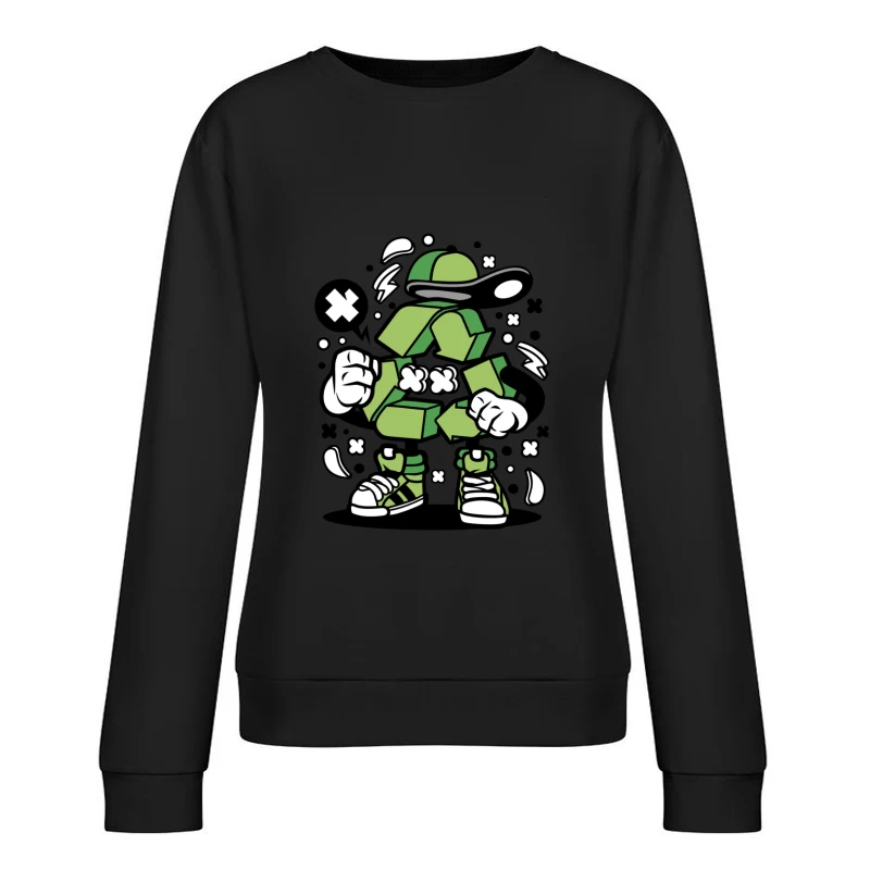 Personnage recyclage dynamique Femme Sweat-shirt à enfiler