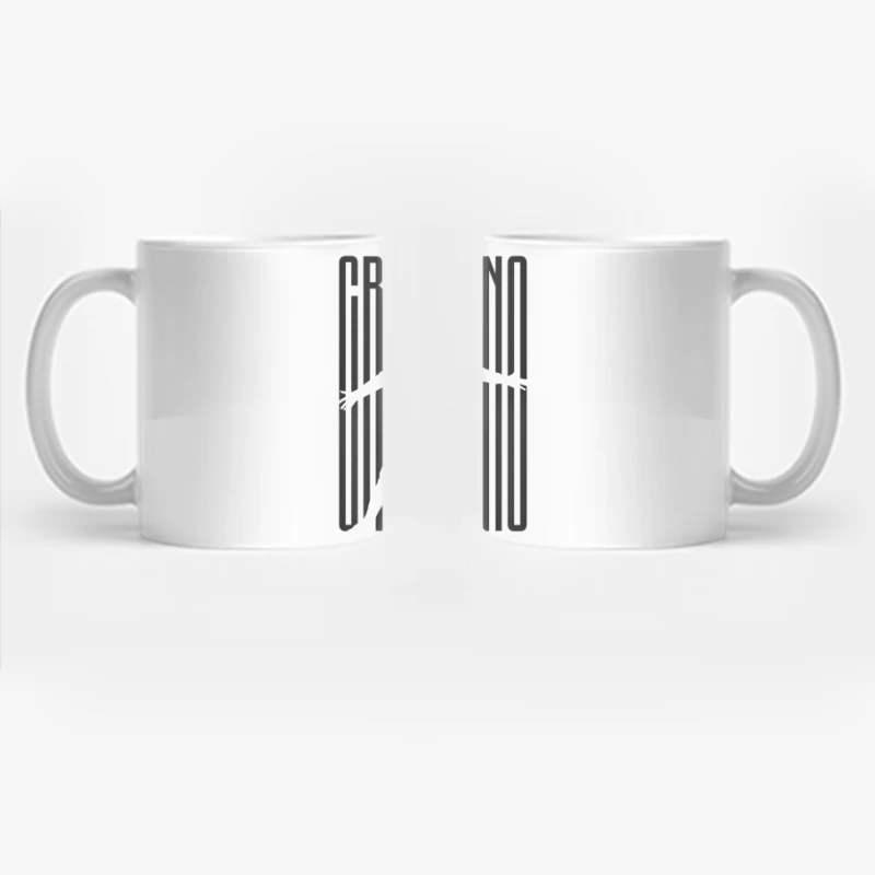 Minimalist CR7 Silhouette with Striped Background Design Coffee Mug