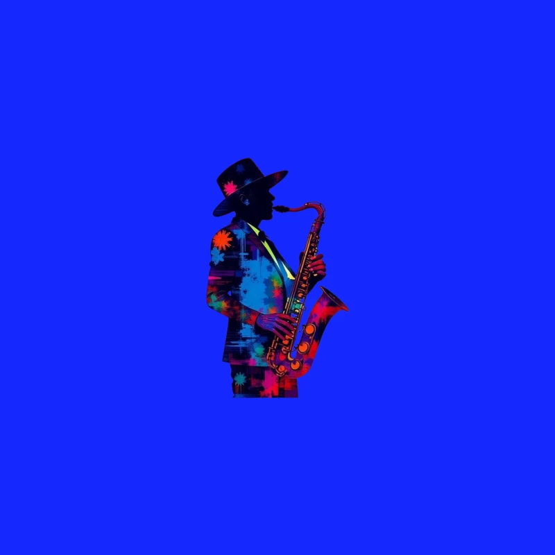 Colorful Saxophonist Silhouette iPhone Case