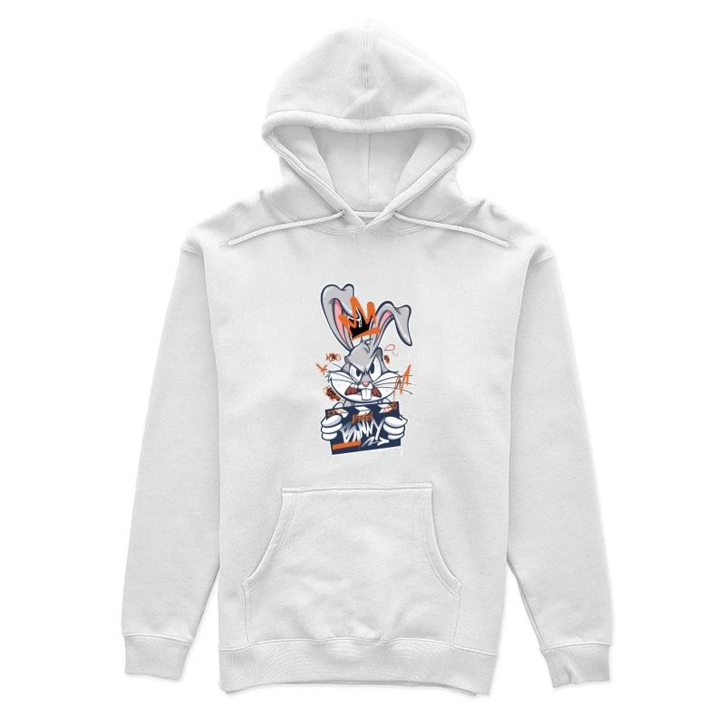 Graffiti-Hase mit Krone Damen Pullover Hoodie
