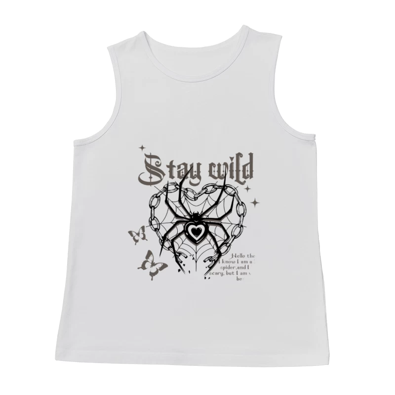 Bleib wild mit Spinne und Herzen Herren Tanktops