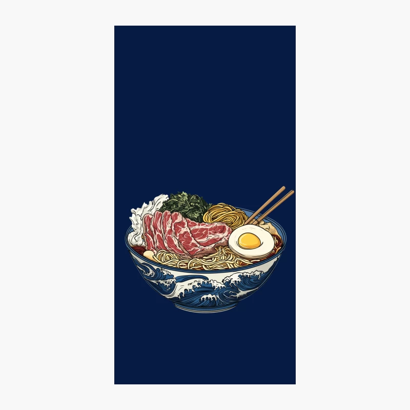 Artistic Japanese Ramen Bowl with Wave Design iPhone Case