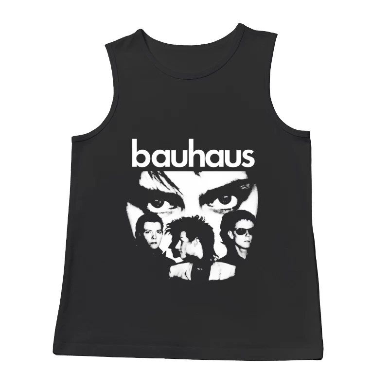 Abstract Bauhaus Portrait Sketch in Black and White Male Tank Top