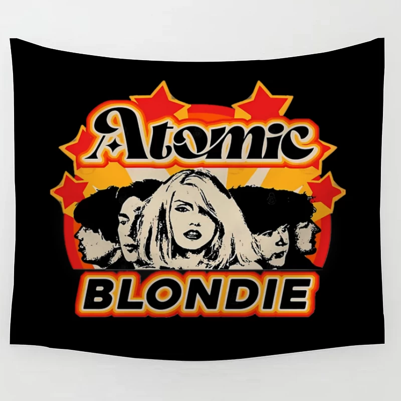 Atomic by Blondie - Retro Band Logo Design Tapestry