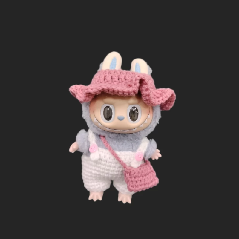 Niedliche Puppe im Hasenkostüm mit gestrickter Mütze Damen Pullover Sweatshirt