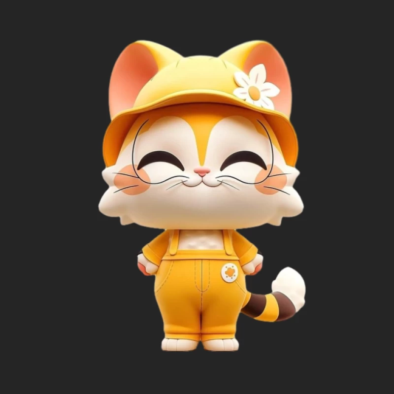 Fröhliche Cartoon-Katze in gelbem Outfit Damen Pullover Sweatshirt
