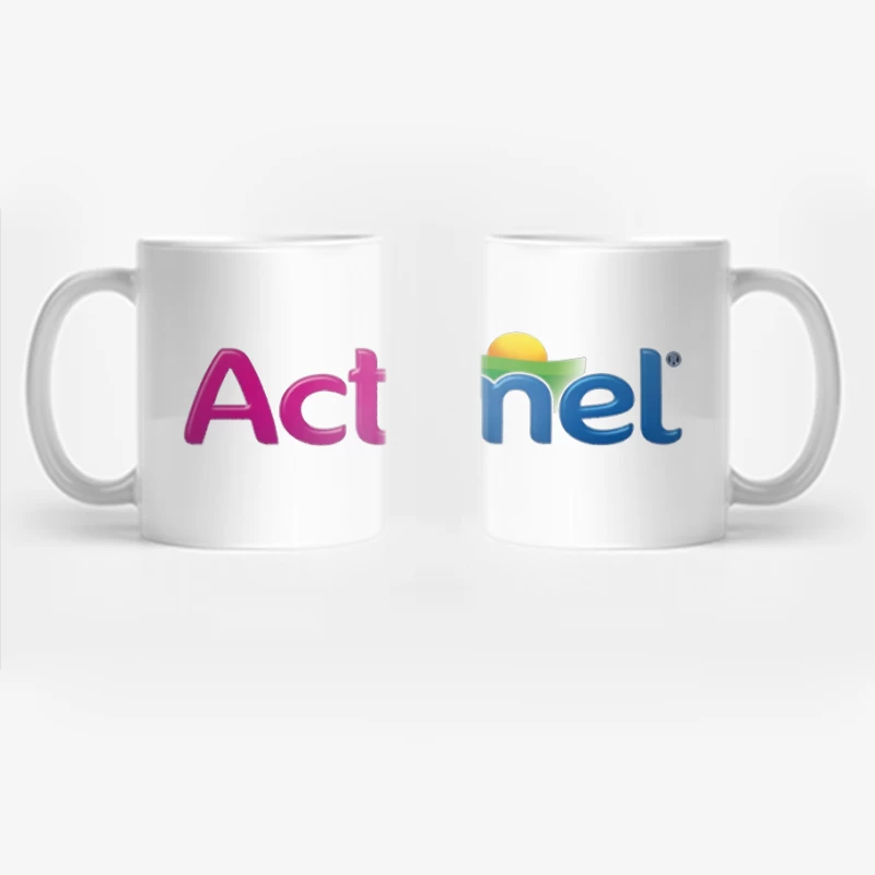 Actimel Dairy Brand Colorful Logo Design Coffee Mug