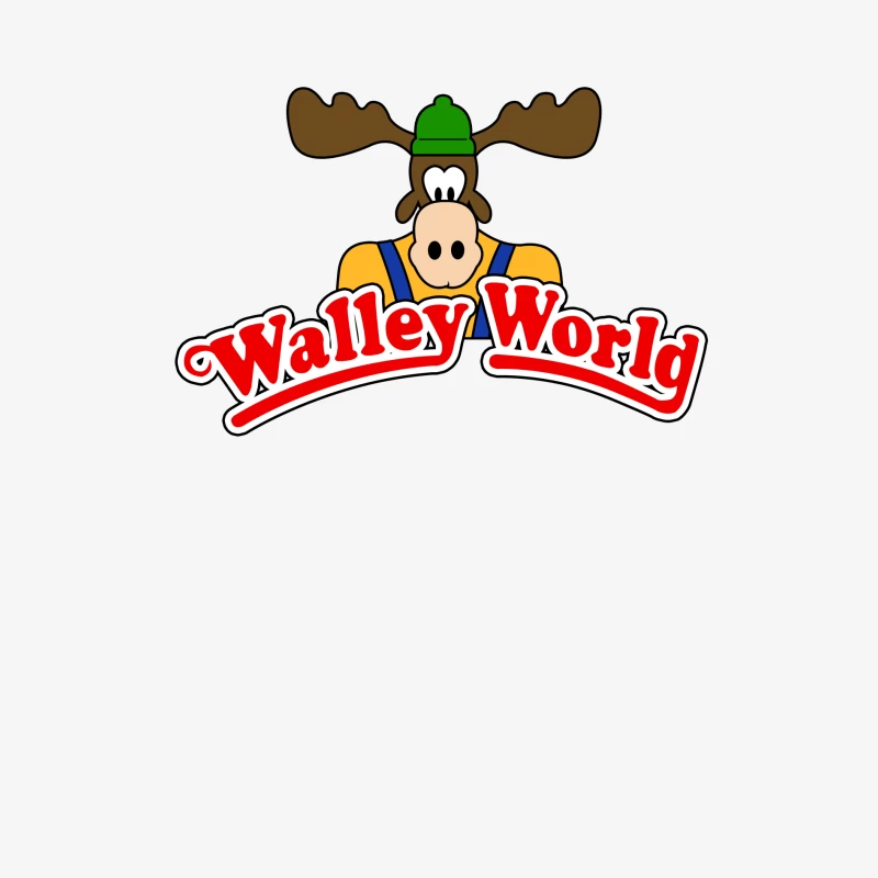 Walley World Amusement Park Cartoon Moose Mascot Logo Female Long Sleeve T-Shirt