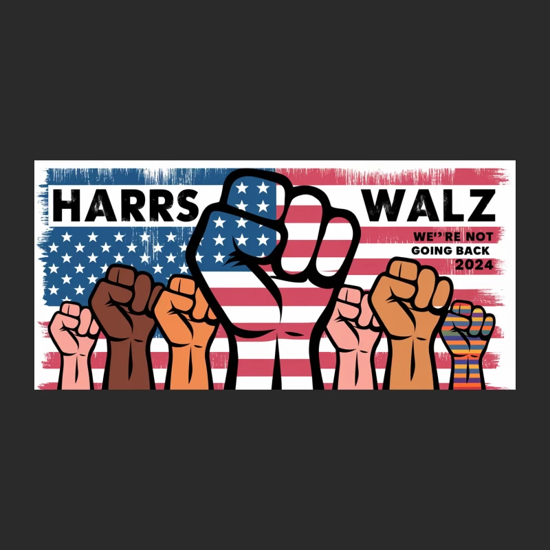 American Unity and Protest: Harrs Walz 2024 Campaign Poster Baseball Cap