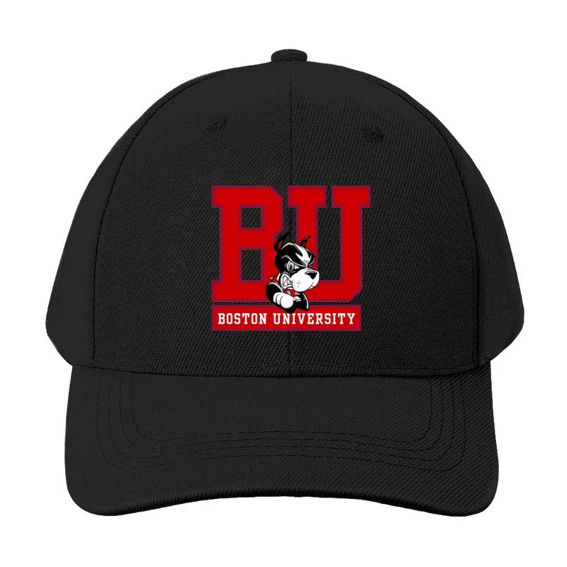 Boston University Logo with Terrier Mascot Baseball Cap