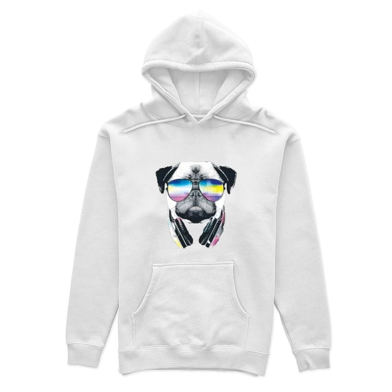 Chien DJ avec lunettes hautes en couleurs Femme Sweat à capuche