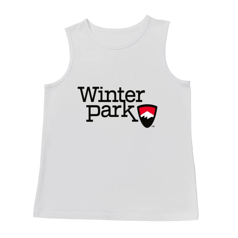 Winter Park Resort Logo with Mountain Shield Design Male Tank Top