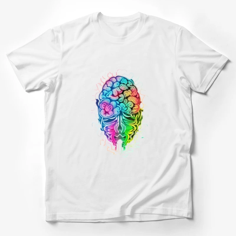 Rainbow Psychedelic Brain Illustration Male T-Shirt