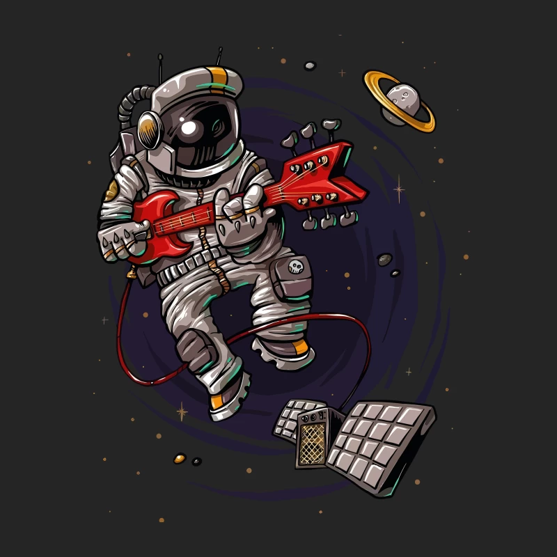 Astronaut Rocker in Space Male Pullover Sweatshirt