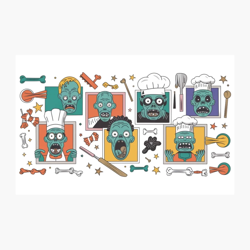 Cartoon Zombie Chefs: A Spooky Halloween Cooking Adventure Travel Mug