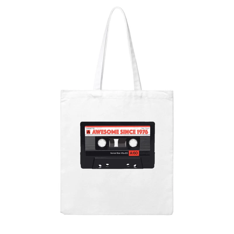 Classic Cassette Tape Mixtape - Awesome Since 1976 Birthday Gift Cotton Tote Bag