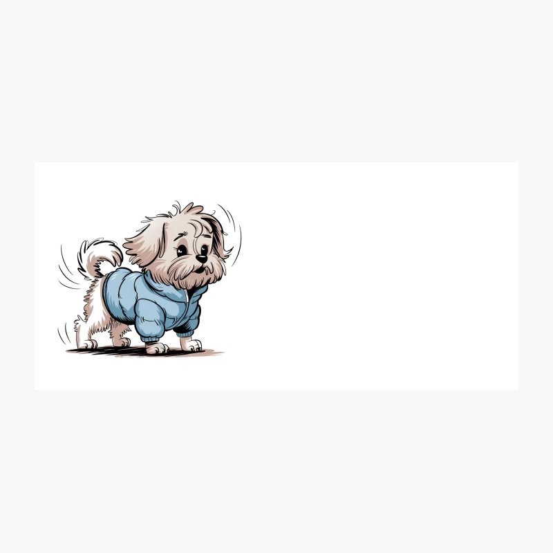 Adorable Cartoon Puppy in Blue Jacket Coffee Mug