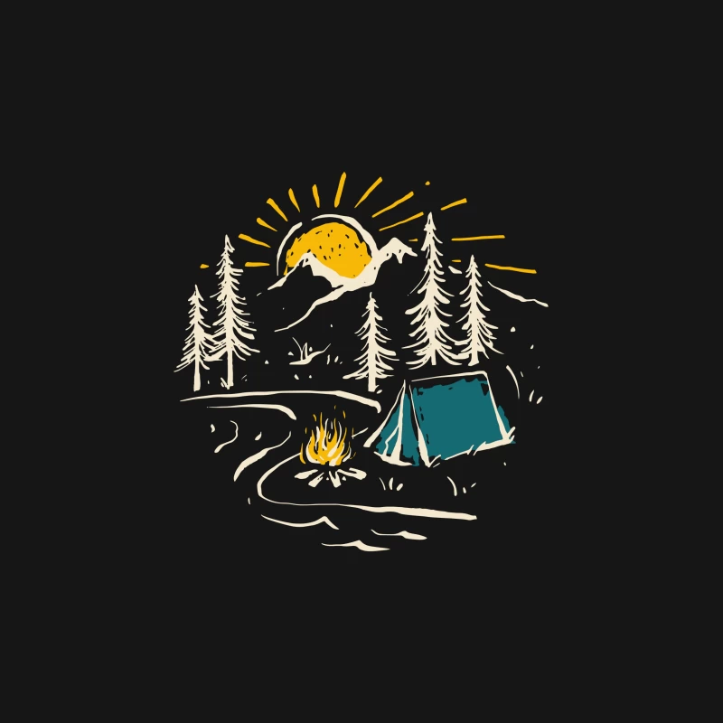 Zelten in der Natur unter der Sonne Herren T-Shirt