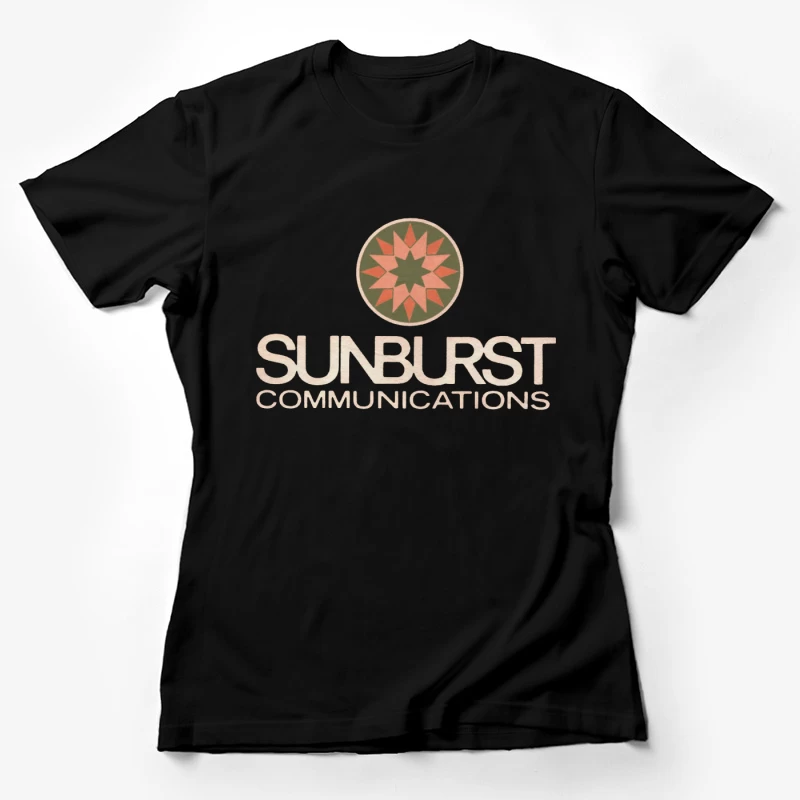 Sunburst Communications Vintage Corporate Logo Design Female T-Shirt