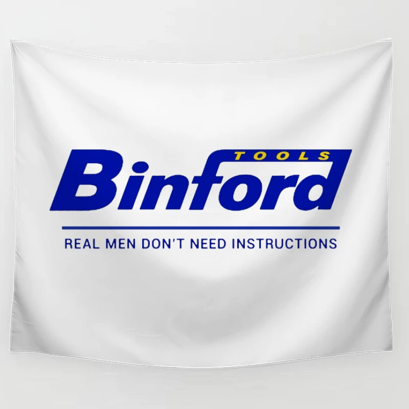 Binford Tools Company Logo with Bold Slogan Tapestry