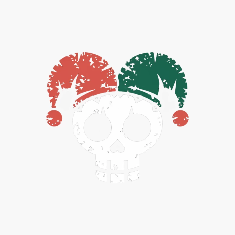 Festive Goth Christmas Skull with Jester Hat Cotton Tote Bag
