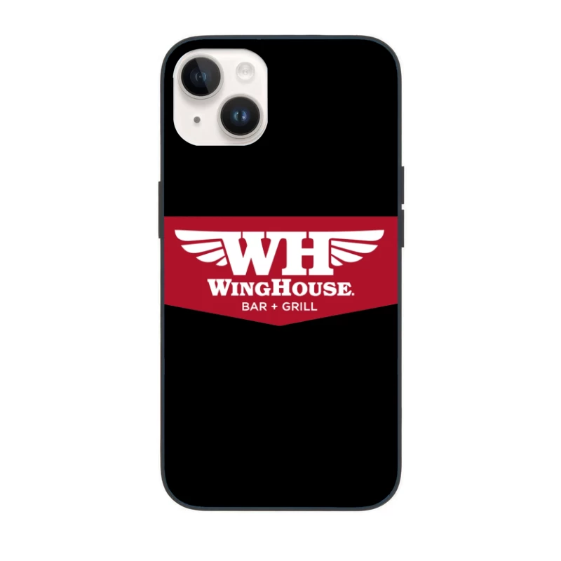 WingHouse Bar & Grill Restaurant Logo with Wings Design iPhone Case