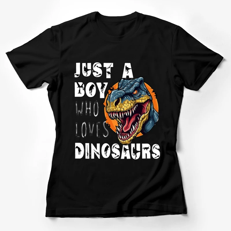 Ein Junge, der Dinosaurier liebt Damen T-Shirt