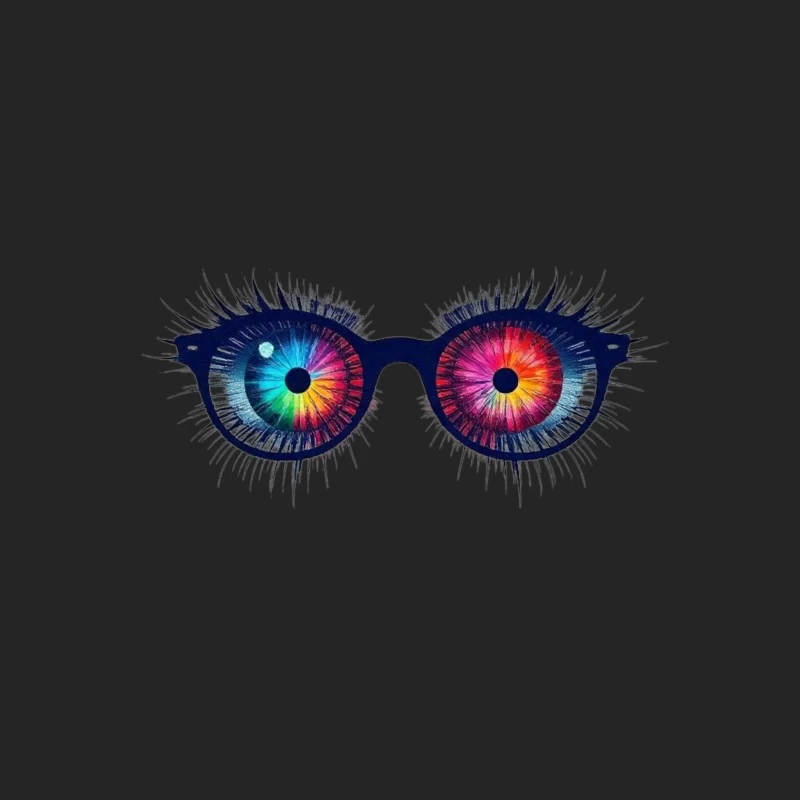 Psychedelic Rainbow Eyes Behind Glasses Female Pullover Sweatshirt