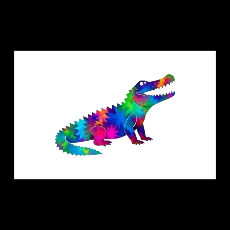 Rainbow Tie-Dye Dinosaur Digital Art Travel Mug