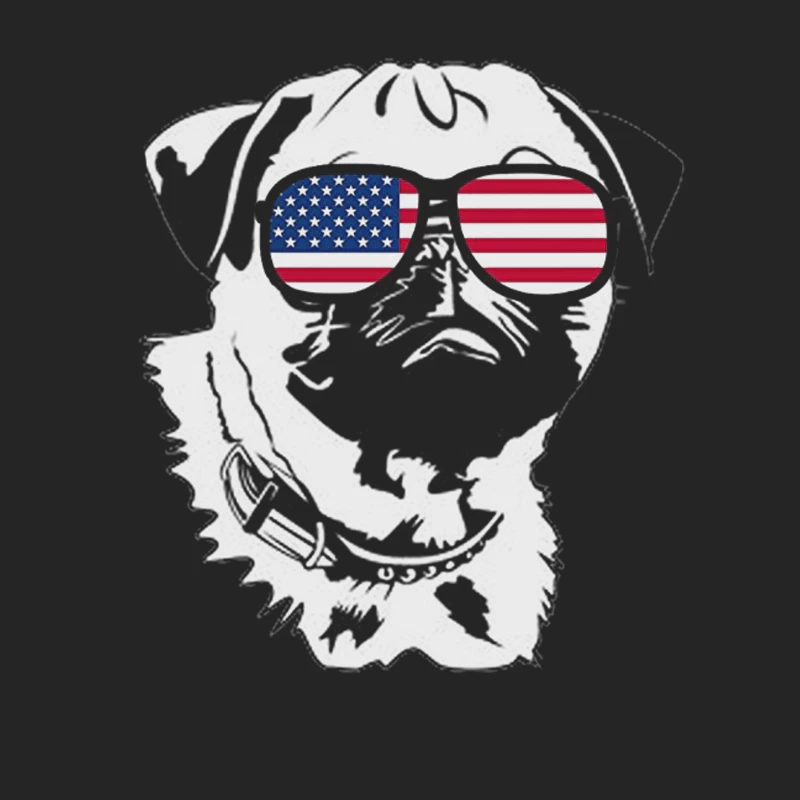 Chien avec lunettes drapeau américain Femme Sweat-shirt à enfiler
