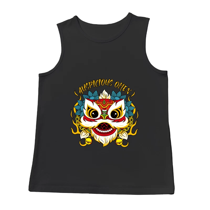 Auspizien-Maske mit Flammen und Blumen Herren Tanktops