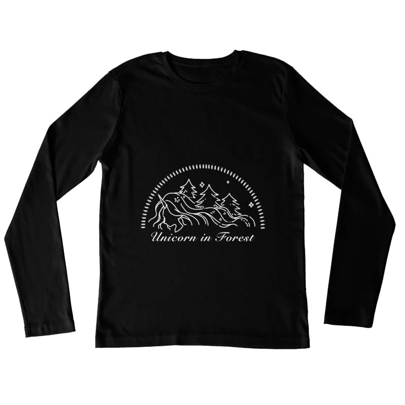 Einhorn im Wald Nachtzauber Damen Langarm T-Shirt
