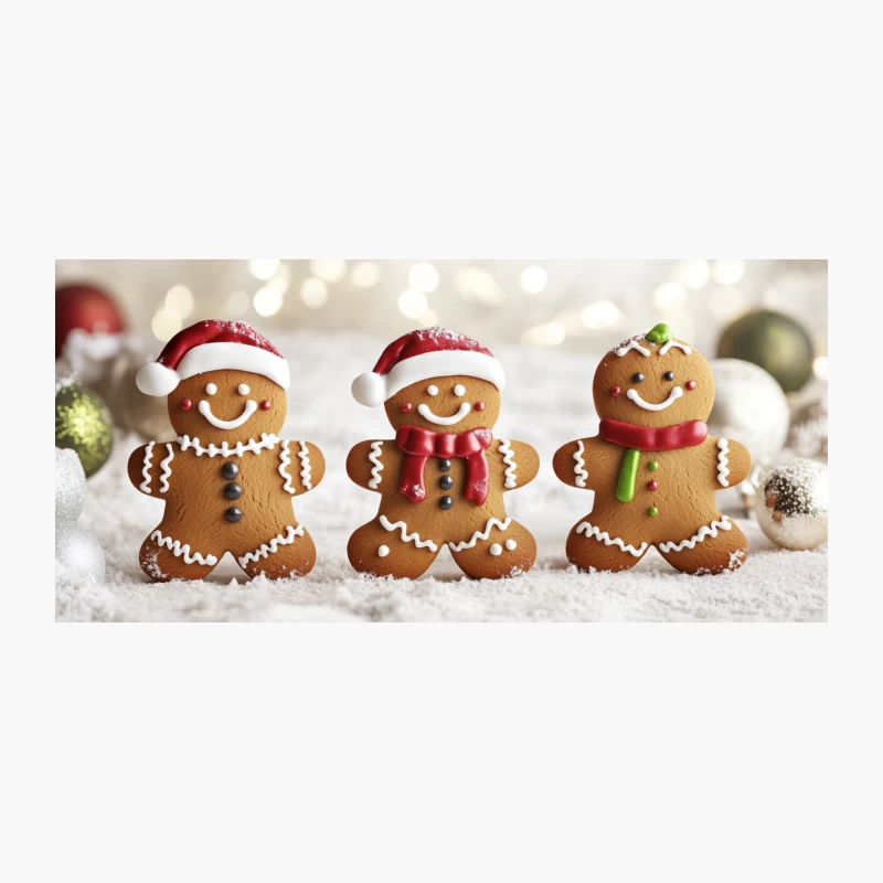 Festive Gingerbread Men with Santa Hats: Cheerful Christmas Cookies Coffee Mug
