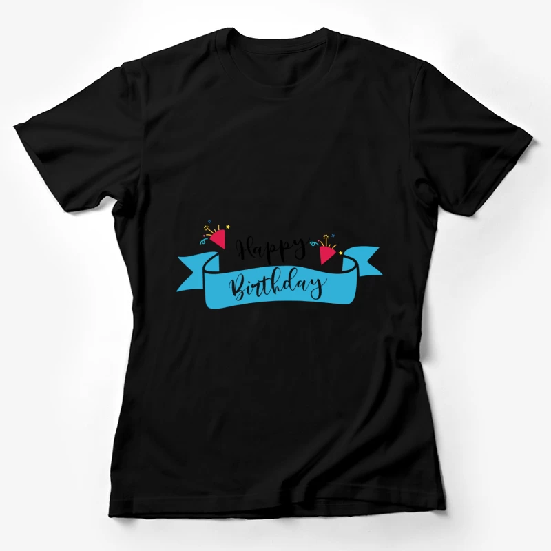 Bannière d'anniversaire colorée Femme T-Shirt
