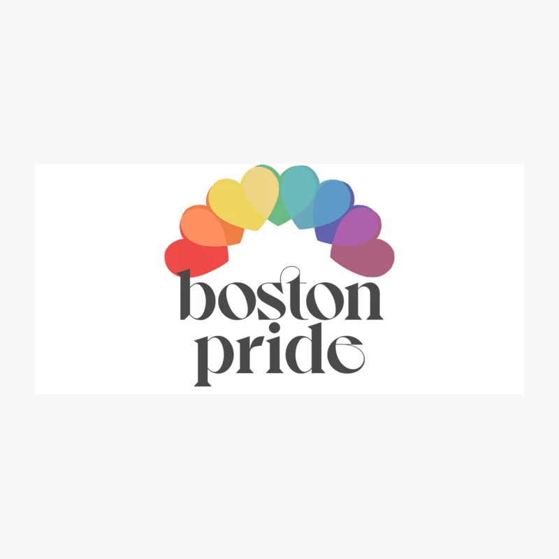 Boston Pride   Typographic Rainbow Heart Design Coffee Mug