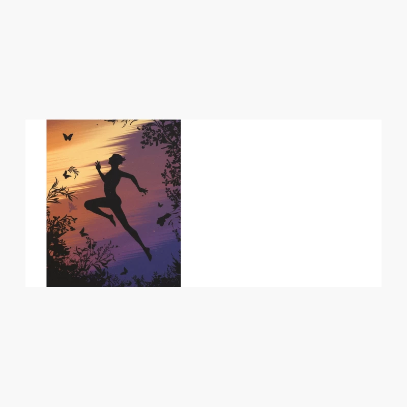 Silhouette Leaping into Dreamy Sunset Nature Coffee Mug