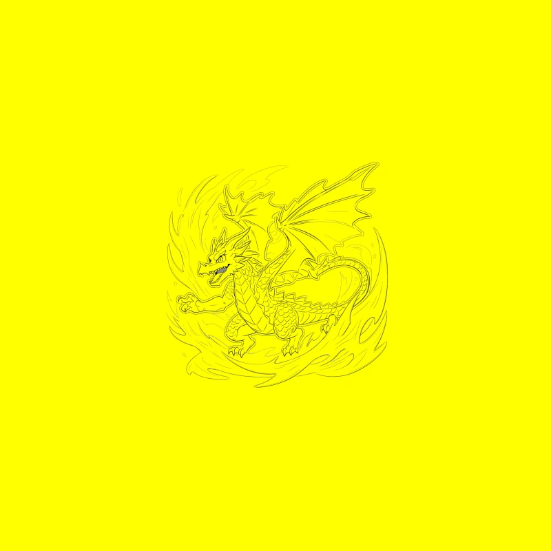 Fiery Dragon Illustration Coffee Mug