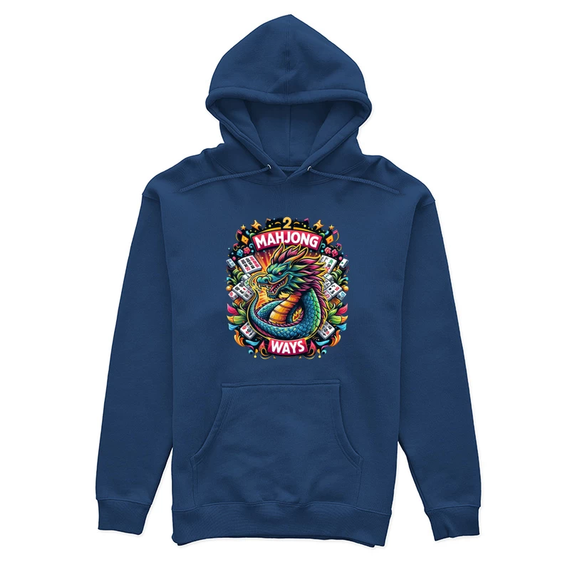 Majestic Dragon with Mahjong Tiles Female Pullover Hoodie