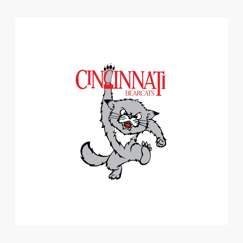 Cincinnati Bearcats Athletic Mascot Logo Throw Pillow