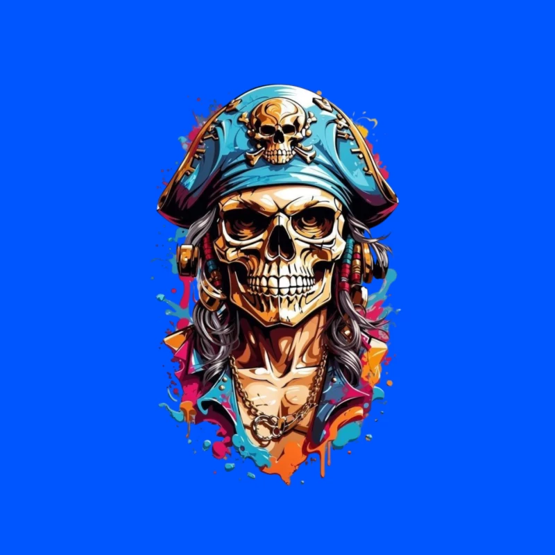 Stylized Pirate Skull Art Mouse Pad