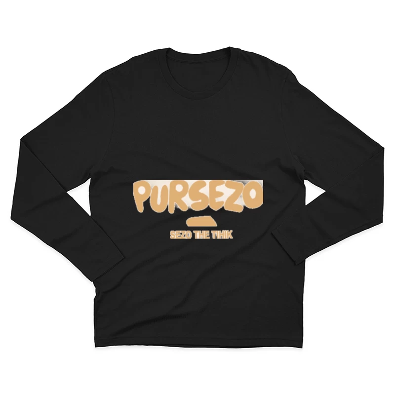 Verspieltes Logo-Design Herren Langarm T-Shirt