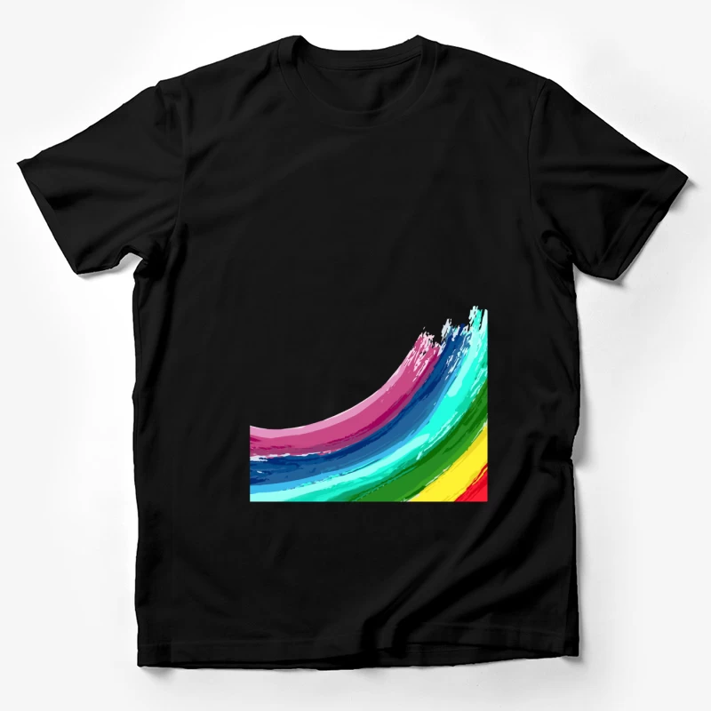 Bunte Pinselstriche auf Schwarz Herren T-Shirt